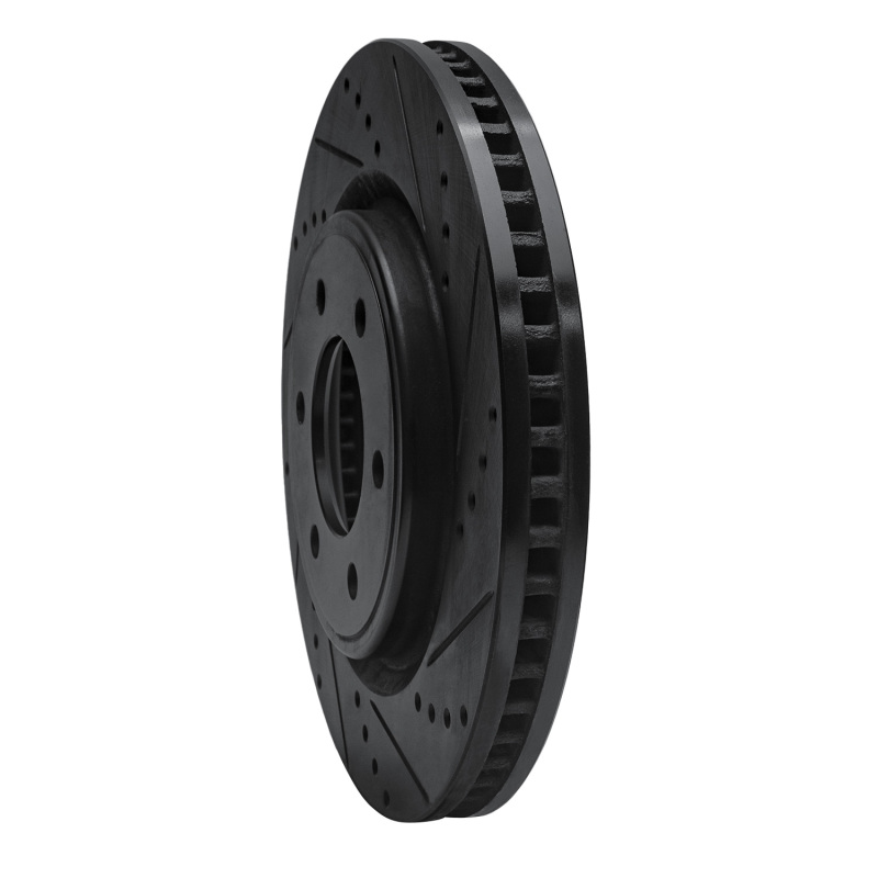 Ford F-150 Brake Rotor (1) - Front Right - R1 Concepts - Drilled & Slotted - Black - `21-`25